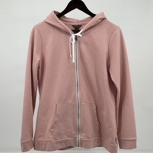 NWoT Eddie Bauer Dusty Rose Full Zip Hoodie Women’s M Cotton Blend Fleece